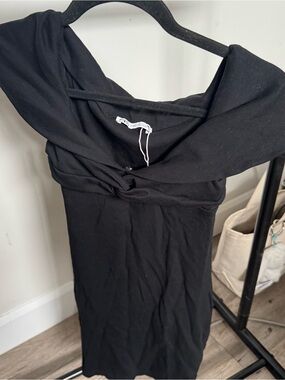 Zara Black Strapless Twist-Front Dress